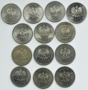 Set, 500-20,000 zloty 1989-1994 (13 pieces).