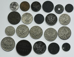 Zestaw, II RP, Królestwo Polskie, Ost i Generalna Gubernia, Mix monet (21 szt.)