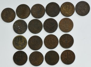 Set, Second Republic, 5 pennies 1923-1939 (18 pieces).