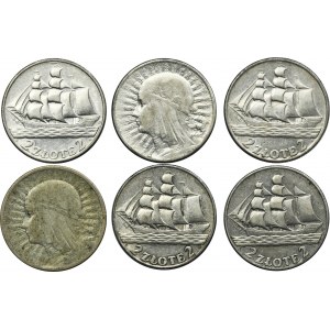 Set, II RP, 2 gold 1933-1936 (6 pieces).
