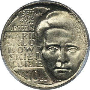 10 zlatých 1967 Maria Skłodowska-Curie - PCGS MS67