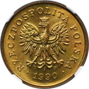 5 pennies 1990 - NGC MS65