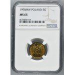 5 pennies 1990 - NGC MS65