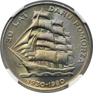 20 złotych 1980 50 lat Daru Pomorza - NGC MS65