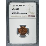 2 haliere 1937 - NGC MS65 RD