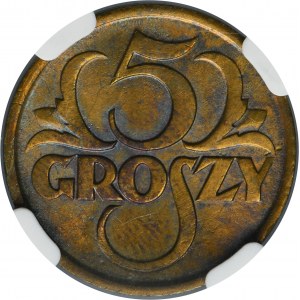 5 penny 1923 in ottone - NGC MS63
