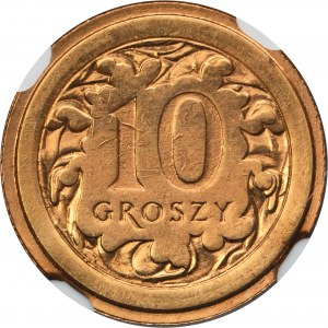 PRÓBA BRĄZ, 10 groszy 2006 - NGC MS63 - BARDZO RZADKIE