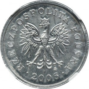 PRÓBA ALUMINIUM, 5 groszy 2006 - NGC MS62 - BARDZO RZADKIE