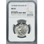 5 złotych 1974 Rybak - NGC MS65