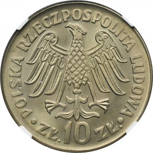 10 zlatých 1964 Kazimír Veľký - NGC MS66 - reliéfny nápis na averze