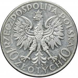 Tête de femme, 10 zlotys Varsovie 1933