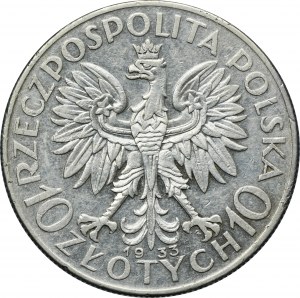 Tête de femme, 10 zlotys Varsovie 1933