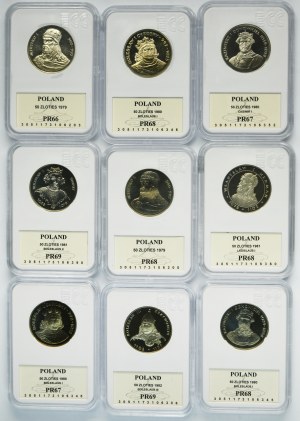 Sada, 50-100 zlatých 1979-1982 (9 položek)