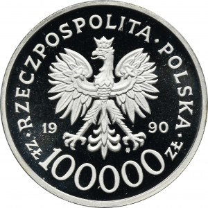 PLN 100.000 1990 Solidarietà - GRUBA