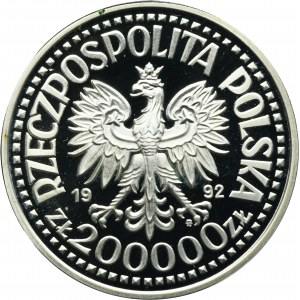 200.000 złotych 1992 Władysław III Warneńczyk - półpostać