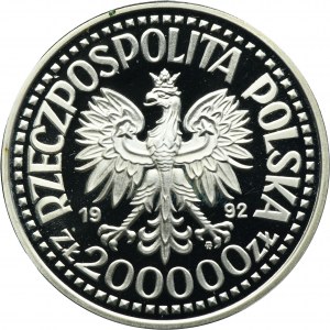 200.000 złotych 1992 Władysław III Warneńczyk - półpostać