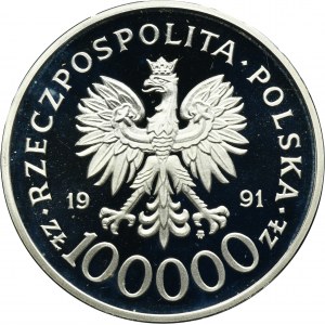 100.000 złotych 1991 Mjr Henryk Dobrzański Hubal
