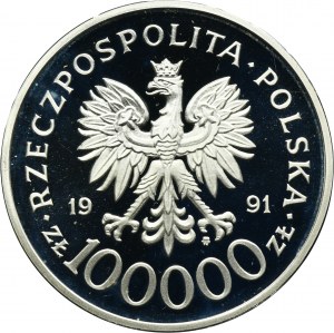 100.000 złotych 1991 Mjr Henryk Dobrzański 