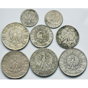 Zestaw, II RP, 2-10 złotych 1932-1936 (8 szt.)