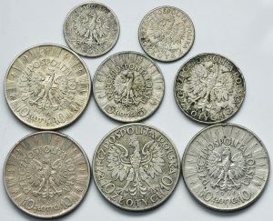Set, II RP, 2-10 oro 1932-1936 (8 pezzi).