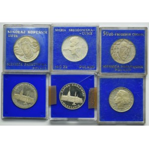 Sada, PRL, 50-100 zlatých 1973-1975 (6 ks)