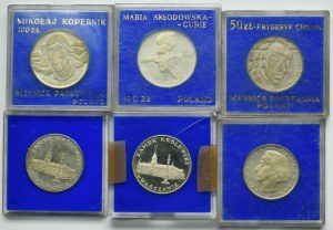 Set, People's Republic of Poland, 50-100 gold 1973-1975 (6 pcs.)