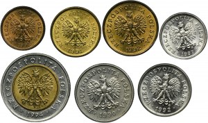 Sada, Třetí republika, Smíšené mince 1990-1994 (7 ks)
