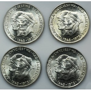 Zestaw, PRL, 200 złotych 1975 XXX Rocznica Zwycięstwa nad Faszyzmem (4 szt.)