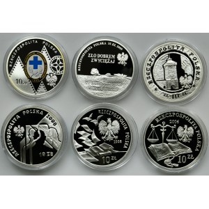 Zestaw, 10 złotych 2006-2009 (6 szt.)