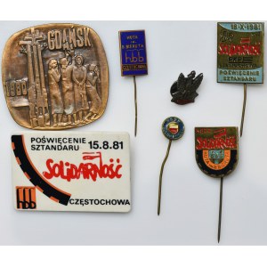 Set, Solidarität, Medaille und Anstecknadel (7 Stück)
