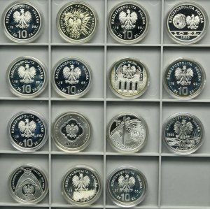 Zestaw, 10 złotych 1995-2000 (15 szt.)