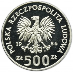 500 PLN 1986 Environmental Protection Owl With Youth