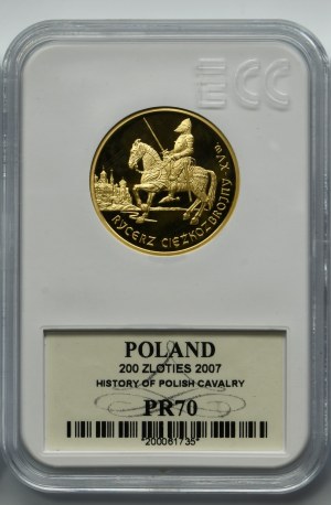 200 złotych 2007 Rycerz ciężkozbrojny XV wiek - GCN PR70
