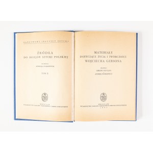 Armand Vetulani, Andrzej Ryszkiewicz, Materials concerning the life and work of Wojciech Gerson, Wrocław 1951