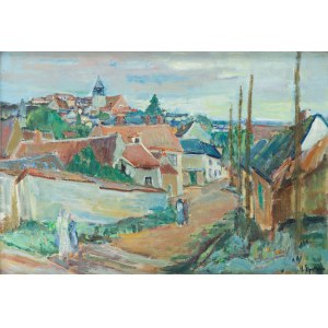 Henryk Epstein (1891 Lodz - 1944 concentration camp, probably Auschwitz), View of a small town, after 1937