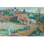 Henryk Epstein (1891 Lodz - 1944 concentration camp, probably Auschwitz), View of a small town, after 1937