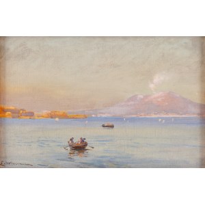 Eugene Wrzeszcz (1851 Kiev Governorate - 1917 Kiev), View of Vesuvius from the Bay of Naples