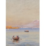 Eugeniusz Wrzeszcz (1851 Kiewer Gouvernement - 1917 Kiew), Blick auf den Vesuv aus der Bucht von Neapel