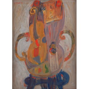 Maurice Blond (1899 Lodž - 1974 Clamart, Francúzsko), Kreslo so žltými husľami (Fauteuil au violon jaune), 1971
