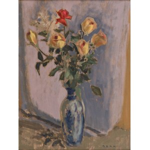 Benn Bencion Rabinowicz (1905 Bialystok - 1989 Paris), Bouquet aux roses jaunes (Blumenstrauß mit roten Rosen).