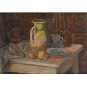 Wacław Wąsowicz (1891 Warsaw - 1942 Wilanów), Still life with jugs , ca. 1941