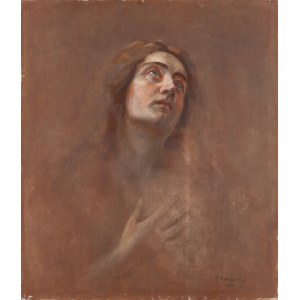 Kazimierz Mordasewicz (1859 Mińsk - 1923 Paryż), Maria Magdalena pokutująca (Portret żony artysty, Marii Antoniny ?), 1909