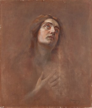 Kazimierz Mordasewicz (1859 Mińsk - 1923 Paryż), Maria Magdalena pokutująca (Portret żony artysty, Marii Antoniny ?), 1909