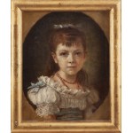 Autor nierozpoznany (XIX/XX w.), Portret dziewczynki z błękitną wstążką