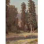 Konstanty Mackiewicz (1894 Maloryta near Brest - 1985 Lodz), Summer landscape with lake view