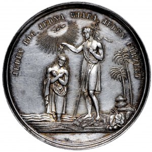 Polska, Medal chrzcielny wiara, nadzieja, miłość 1875 r.