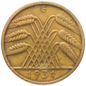 Niemcy, 10 fenigów 1931 G - rzadkość