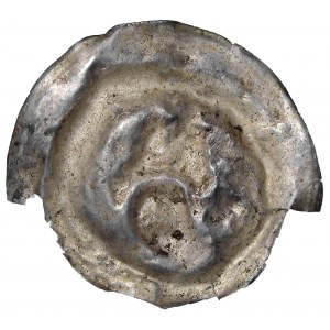 Brakteat II połowa XII wieku - głowa z dwuczłonową koroną