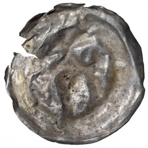 Pomorze (?), Brakteat II połowa XII wieku - głowa pod łukiem z wieżami