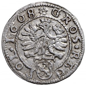 Zygmunt III Waza, Grosz 1608 Kraków - nieopisany M•D•L•/••